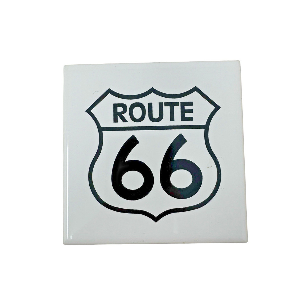 Rare Vintage Route 66 by Lanka Walltiles Art Souvenir Coaster Square 4.25" EUC